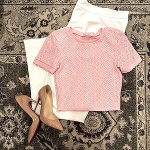 🎀Light Pink Crop Zara Sweater Size Small
